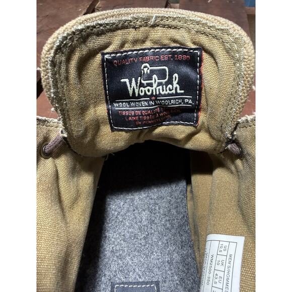 Woolrich Mens Canvas Chukka Boot Wool Lined Vibram Sole Lace Up Size 10.5
